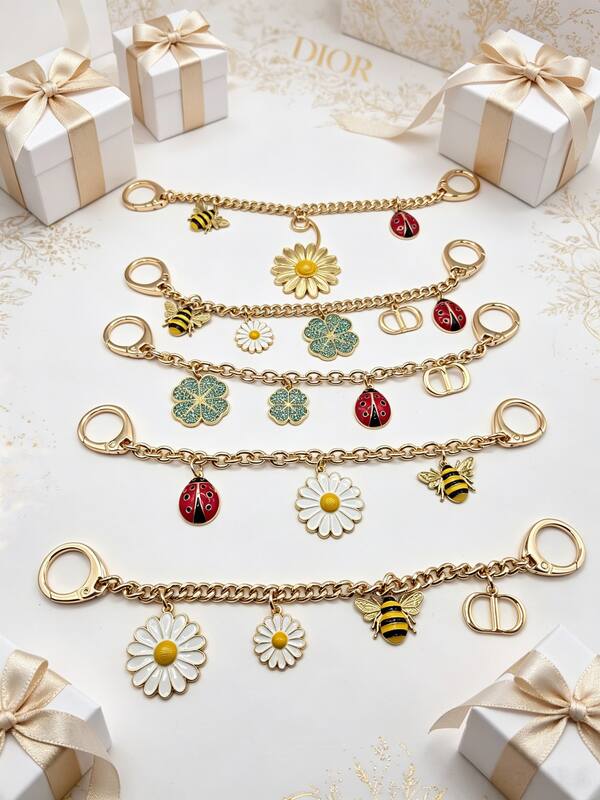 Dior Gold multicolor bag charm — AAA Quality Replica