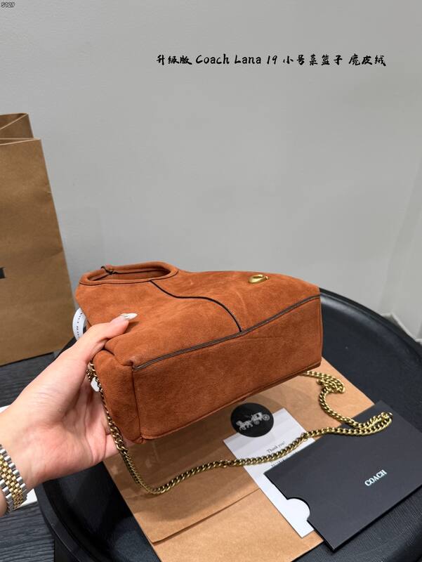 Coach Lana Brown suede shoulder — 1:1 Replica
