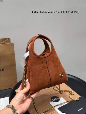 Coach Lana Brown suede 19cm shoulder 1 1 Replica