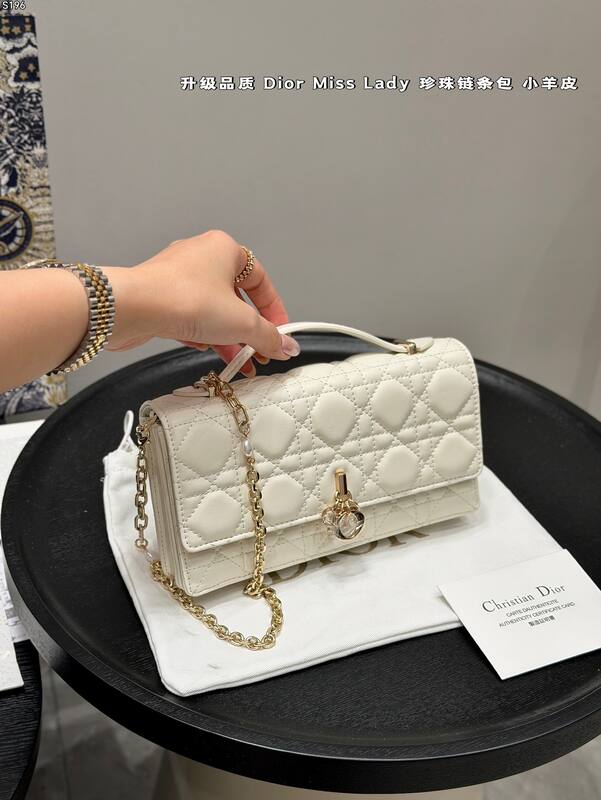 Dior Miss Lady Beige Lambskin shoulder — AAA Quality Replica
