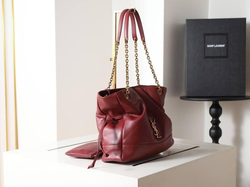 Saint Laurent Jamie Pochon Burgundy large shoulder — Top Quality Replica