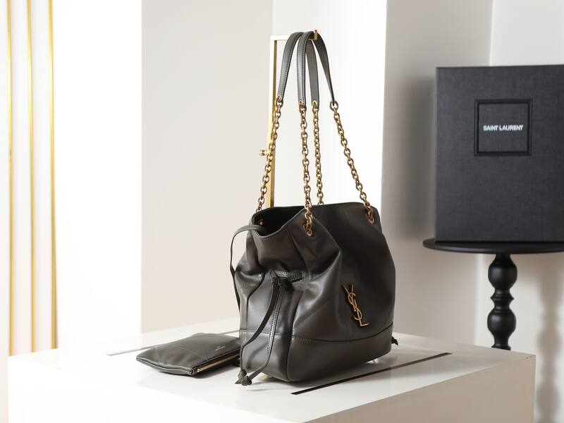 Saint Laurent Jamie 4 3 Dark gray leather with gold hardware large shoulder — AAA Quality Replica
