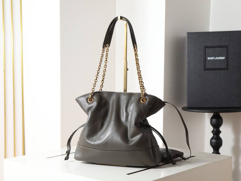Saint Laurent Jamie 4 3 Dark gray leather with gold hardware large shoulder — AAA Quality Replica
