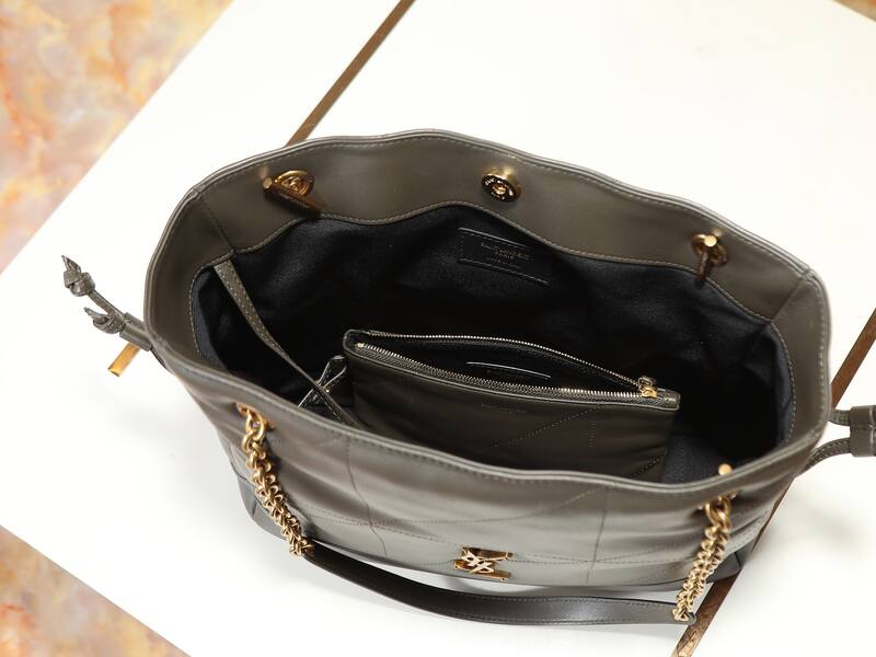 Saint Laurent Jamie 4 3 Dark gray leather with gold hardware large shoulder — AAA Quality Replica