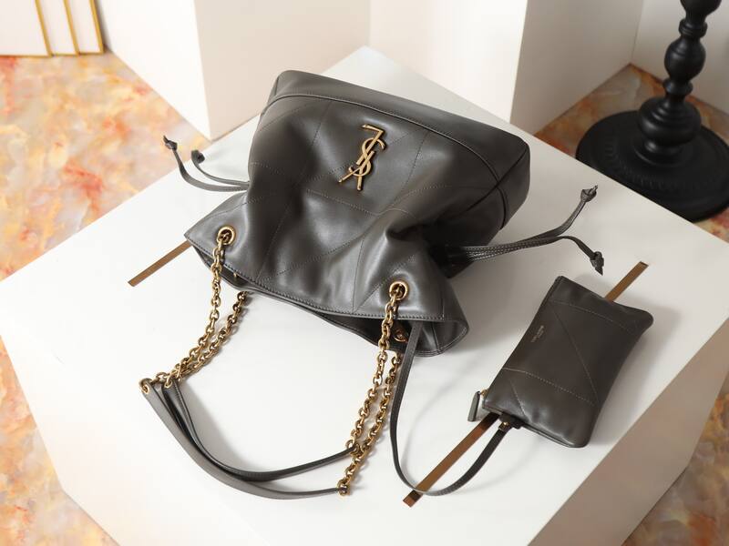 Saint Laurent Jamie 4 3 Dark gray leather with gold hardware large shoulder — AAA Quality Replica