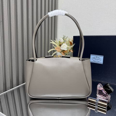 Prada Gray leather 28x18x11cm shoulder 1 1 Replica