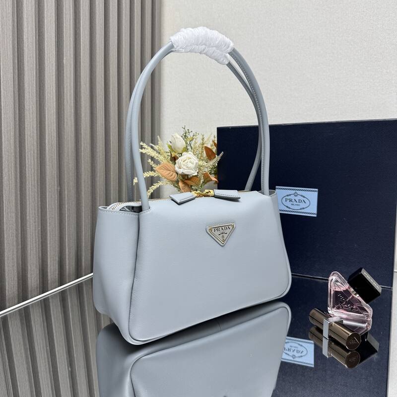 Prada Light blue leather 28x18x11cm shoulder — Premium Replica