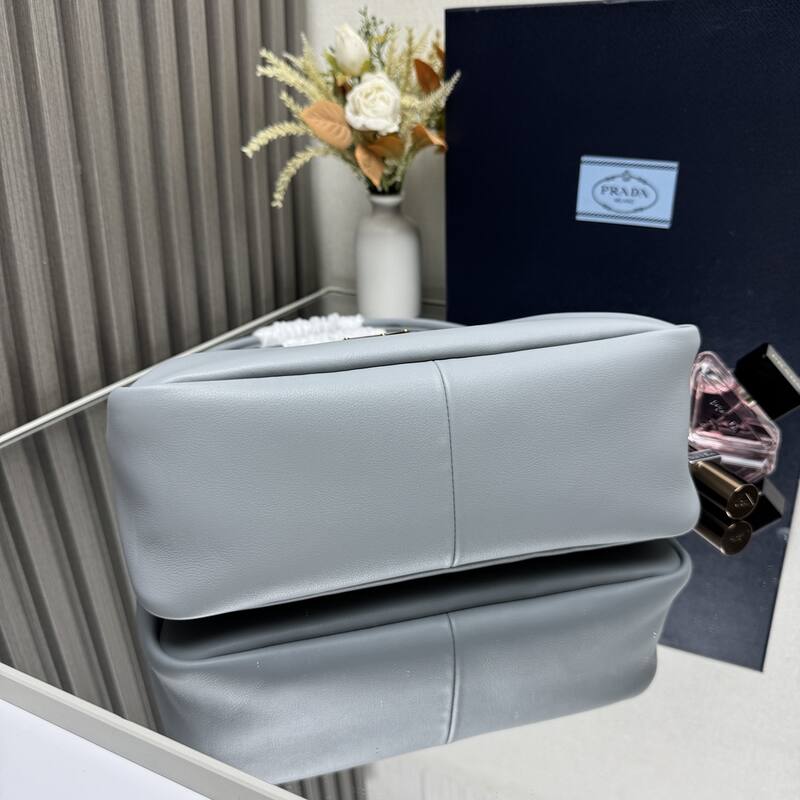 Prada Light blue leather 28x18x11cm shoulder — Premium Replica