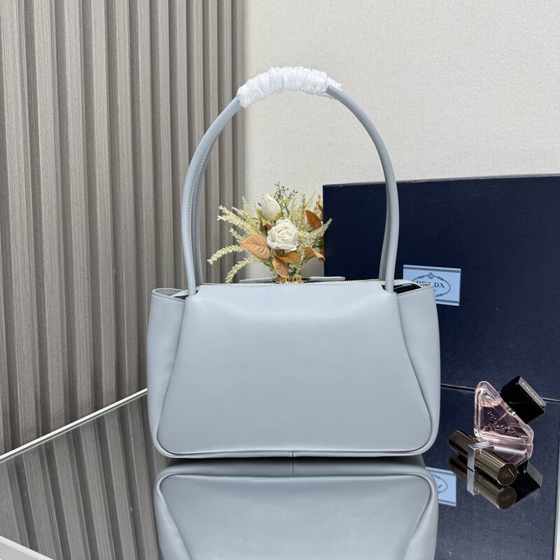 Prada Light blue leather 28x18x11cm shoulder — Premium Replica