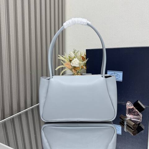 Prada Light blue leather 28x18x11cm shoulder Premium Replica