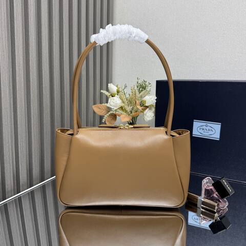 Prada Caramel brown leather 28x18x11cm shoulder Premium Replica