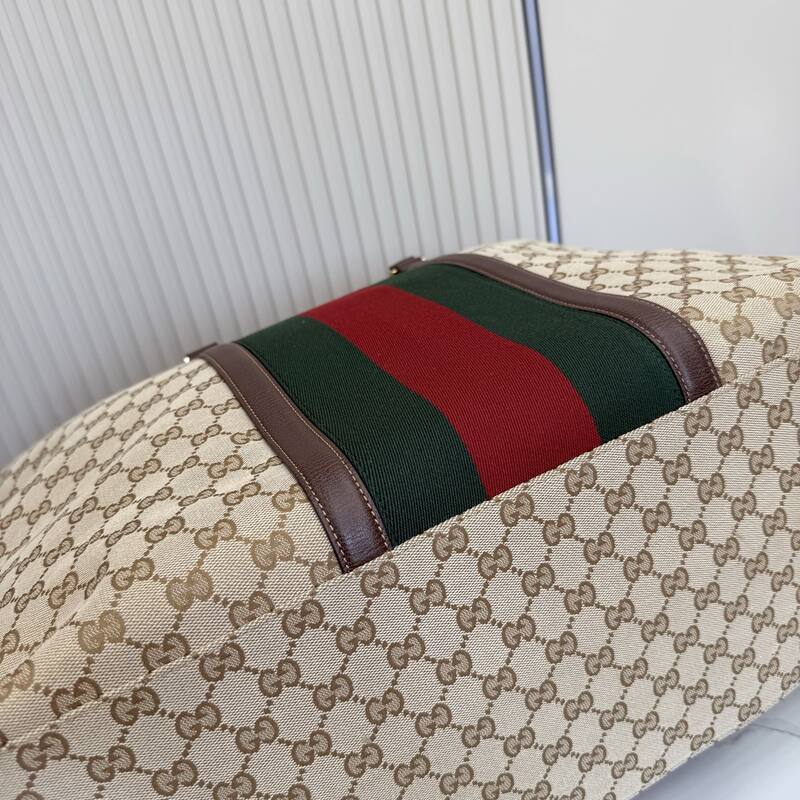 Gucci Ophidia tote Beige Ebony GG Supreme with green and red Web — AAA Quality Replica