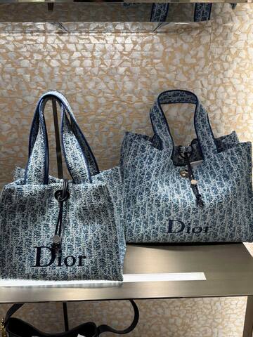 Dior Blue Oblique jacquard tote 1 1 Replica
