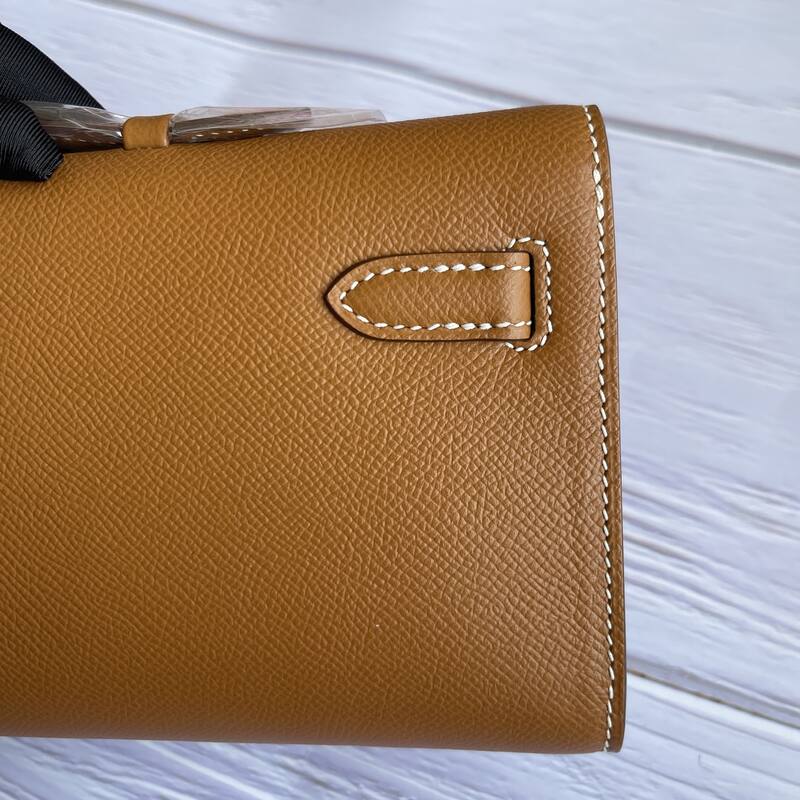 Hermes Kelly Cut Gold brown Epsom 31 evening — Premium Replica