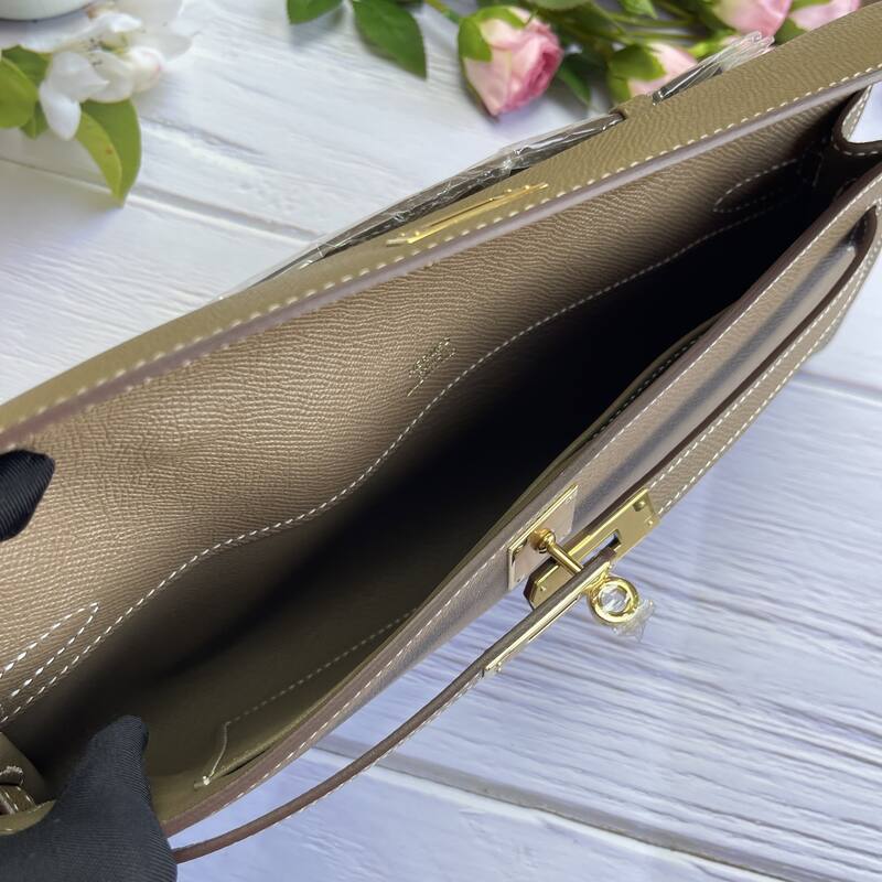 Hermes Kelly Cut Etoupe Epsom 31 evening — Premium Replica