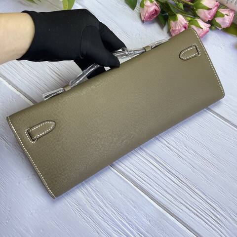 Hermes Kelly Cut Etoupe Epsom 31 evening 1 1 Replica