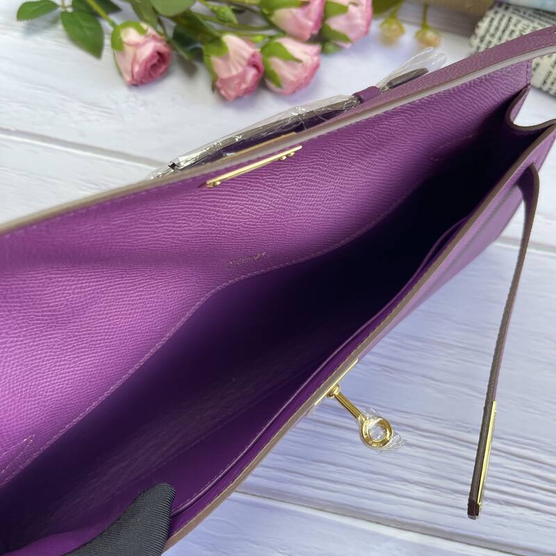 Hermes Kelly Cut Purple Epsom 31 evening — Premium Replica