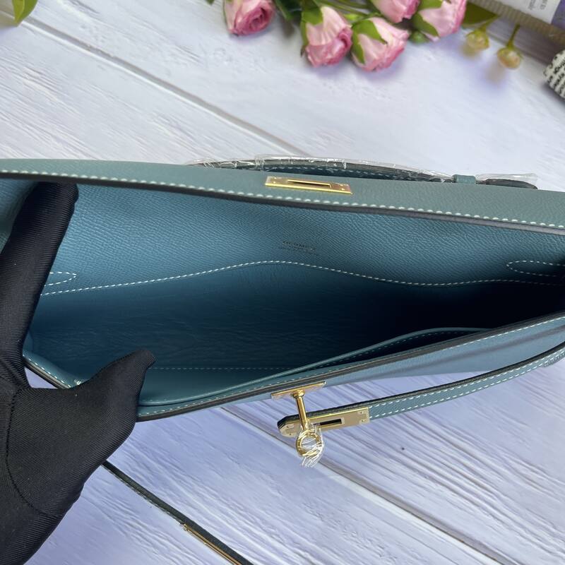 Hermes Kelly Cut Blue Epsom 31 evening — Top Quality Replica