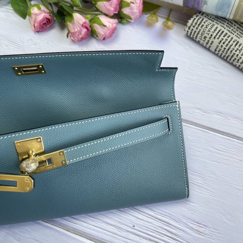 Hermes Kelly Cut Blue Epsom 31 evening — Top Quality Replica