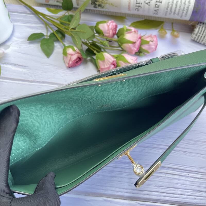 Hermes Kelly Cut 31 Green Epsom 31 evening — Premium Replica