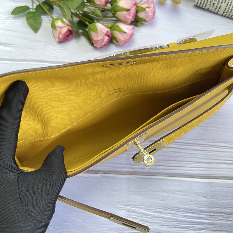 Hermes Kelly Cut Yellow Epsom 31 evening — AAA Quality Replica
