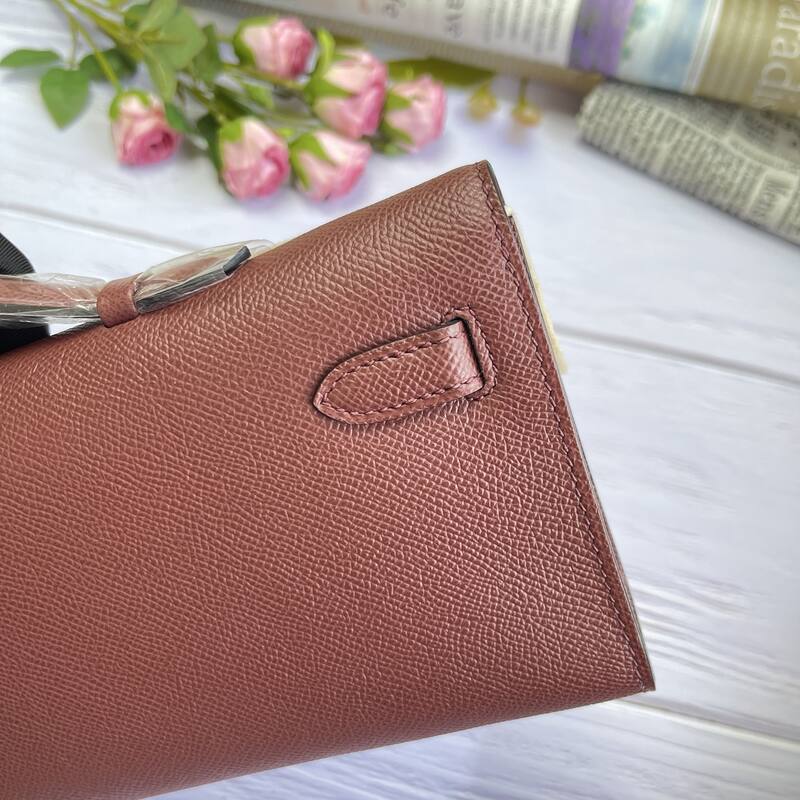 Hermes Kelly Cut Mauve Burgundy Epsom 31 evening — 1:1 Replica