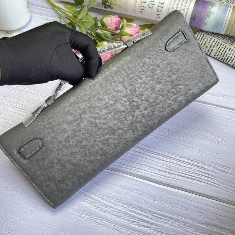 Hermes Kelly Cut Grey Epsom 31 evening — Premium Replica