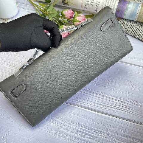 Hermes Kelly Cut Grey Epsom 31 evening Premium Replica