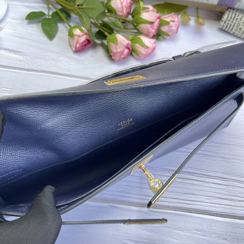 Hermes Kelly Cut Blue Epsom 31 evening — Top Quality Replica