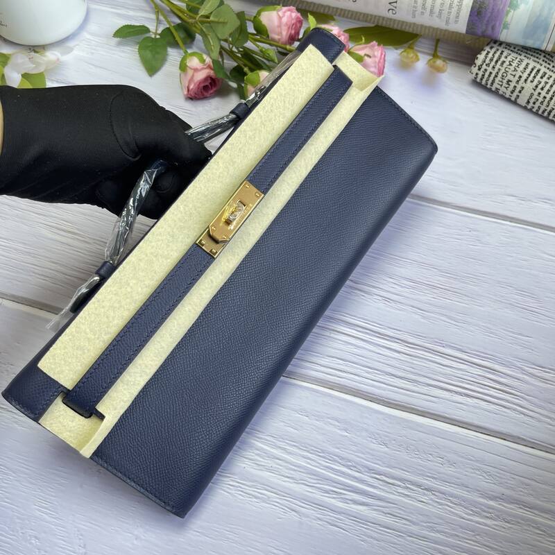 Hermes Kelly Cut Blue Epsom 31 evening — Top Quality Replica