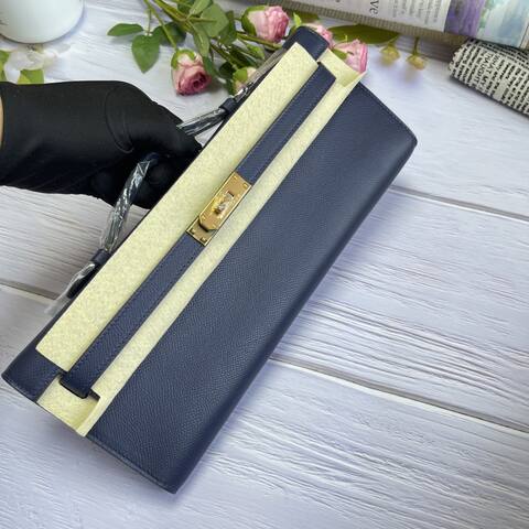 Hermes Kelly Cut Blue Epsom 31 evening Top Quality Replica