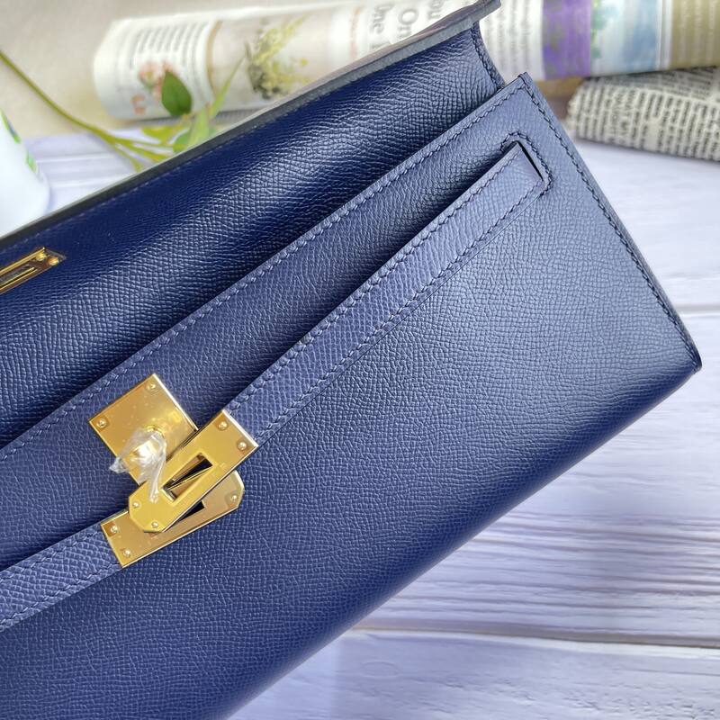 Hermes Kelly Cut Blue Epsom 31 evening — Top Quality Replica