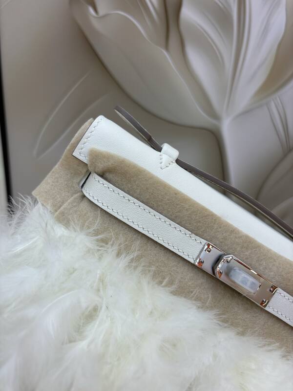 Hermes Kelly Pochette White evening — Top Quality Replica