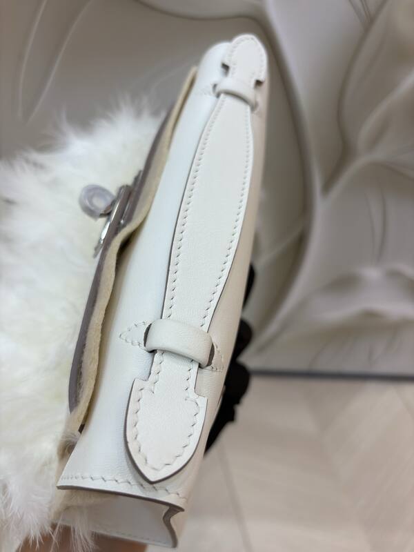Hermes Kelly Pochette White evening — Top Quality Replica
