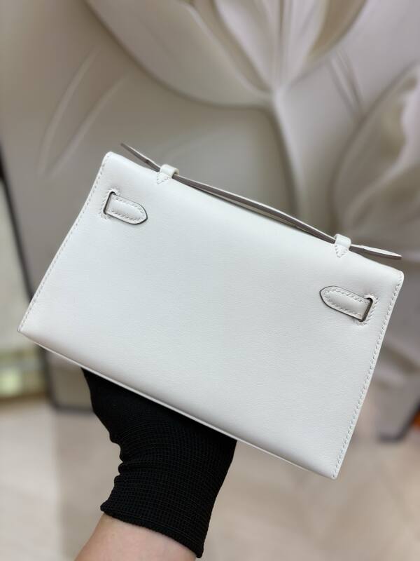Hermes Kelly Pochette White evening — Top Quality Replica