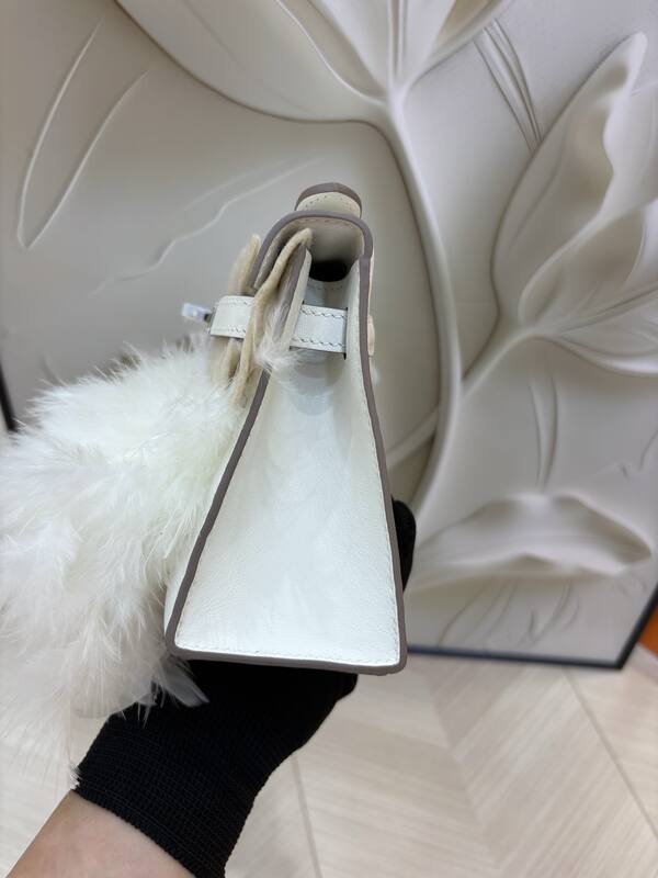Hermes Kelly Pochette White evening — Top Quality Replica