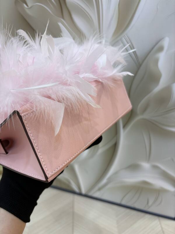 Hermes Kelly Pink Beige Feather mini evening — AAA Quality Replica
