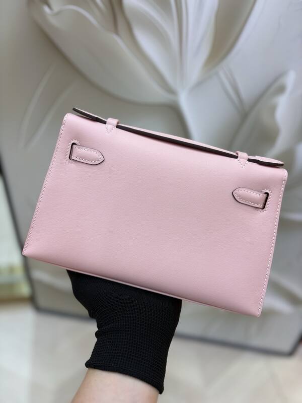 Hermes Kelly Pink Beige Feather mini evening — AAA Quality Replica