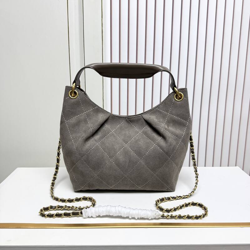 Chanel Hobo Taupe suede shoulder — Premium Replica