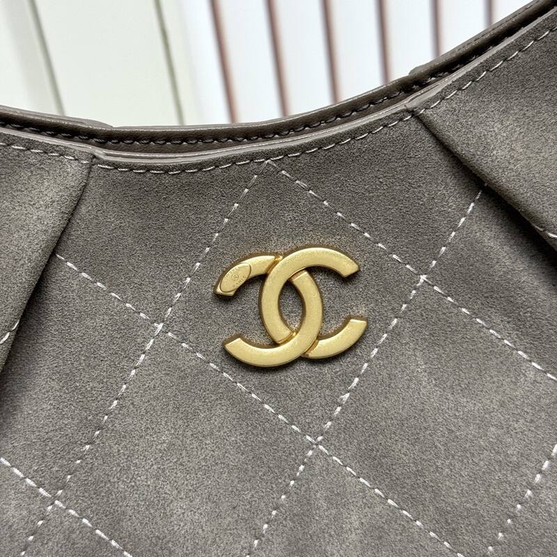 Chanel Hobo Taupe suede shoulder — Premium Replica
