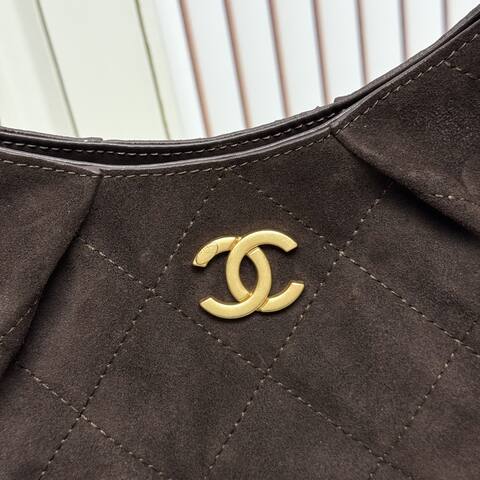 Chanel Dark Brown Suede crossbody 1 1 Replica