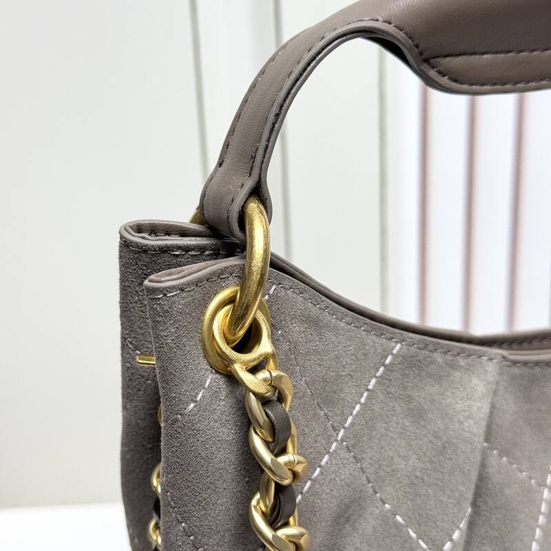 Chanel Hobo Taupe suede shoulder — Premium Replica