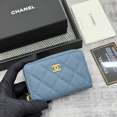Chanel Blue caviar leather everyday Premium Replica