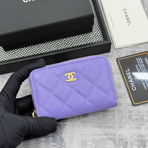 Chanel Purple caviar leather everyday Top Quality Replica