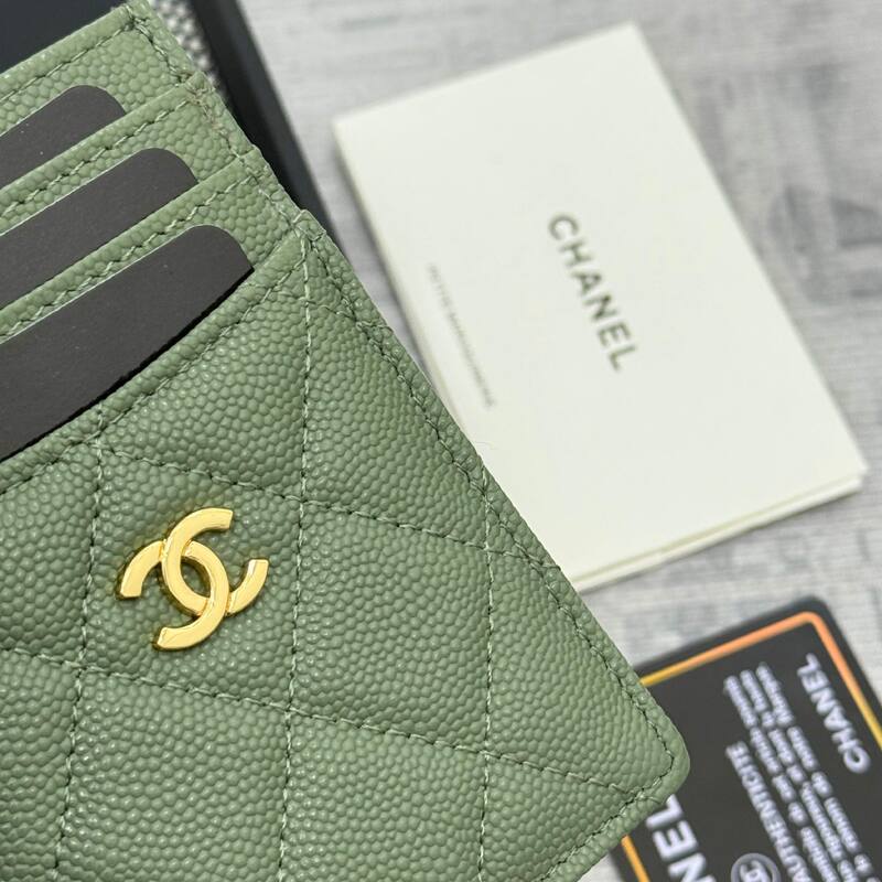 Chanel Green caviar card holder — AAA Quality Replica