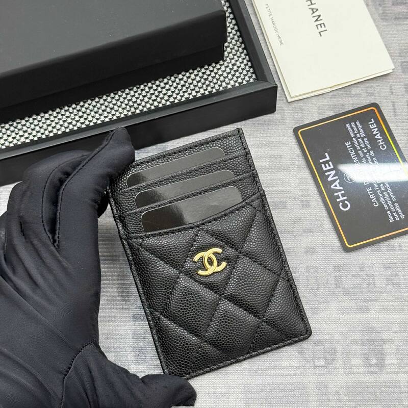Chanel Black caviar cardholder — Top Quality Replica