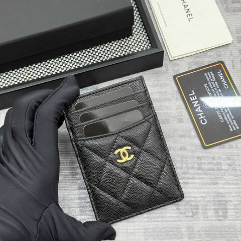 Chanel Black caviar cardholder Top Quality Replica