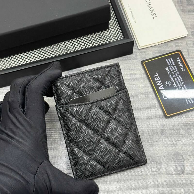 Chanel Black caviar card holder — AAA Quality Replica