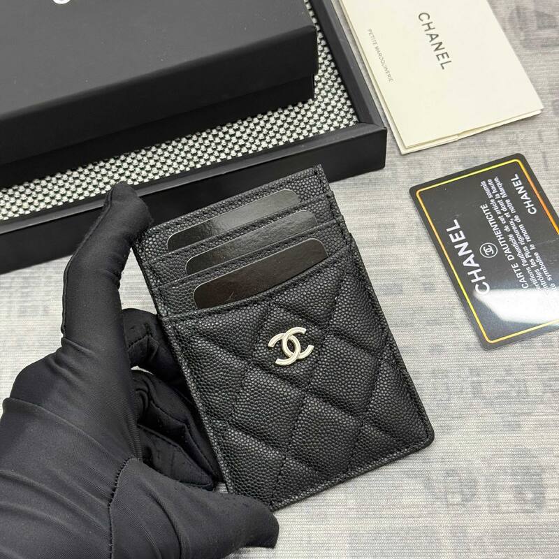 Chanel Black caviar card holder — AAA Quality Replica