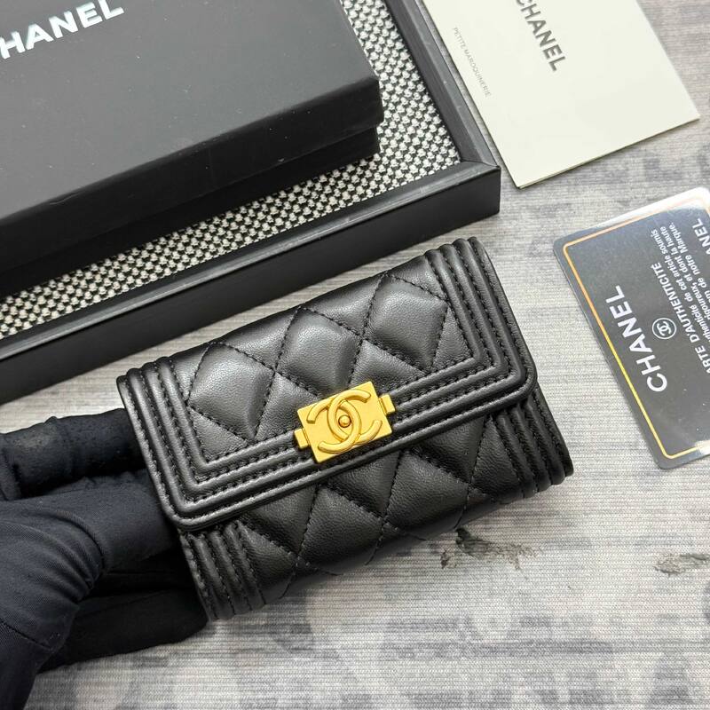 Chanel Boy Black 11x8 wallet — 1:1 Replica